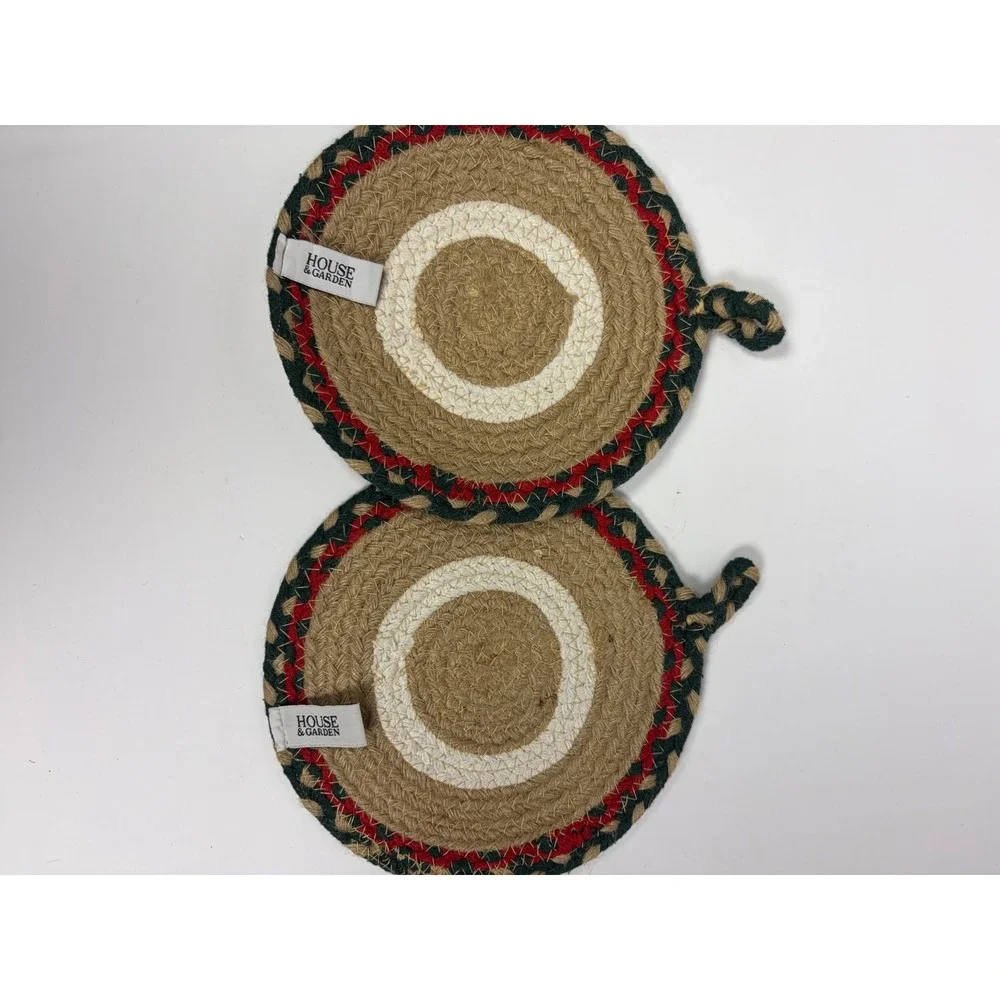 House & Garden Jute Trivets Cardinal Bird Christmas Holiday Cabin Country Rustic